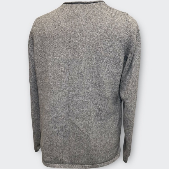 OLD NAVY Gray V-Neck Sweater L Marled Cotton Minimalist Quiet Luxury Casual Chic - Picture 5 of 9